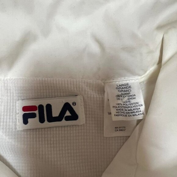 Vintage 90s FILA White Track Jacket Men’s L Women’s XL Cropped Windbreaker - Picture 2 of 7